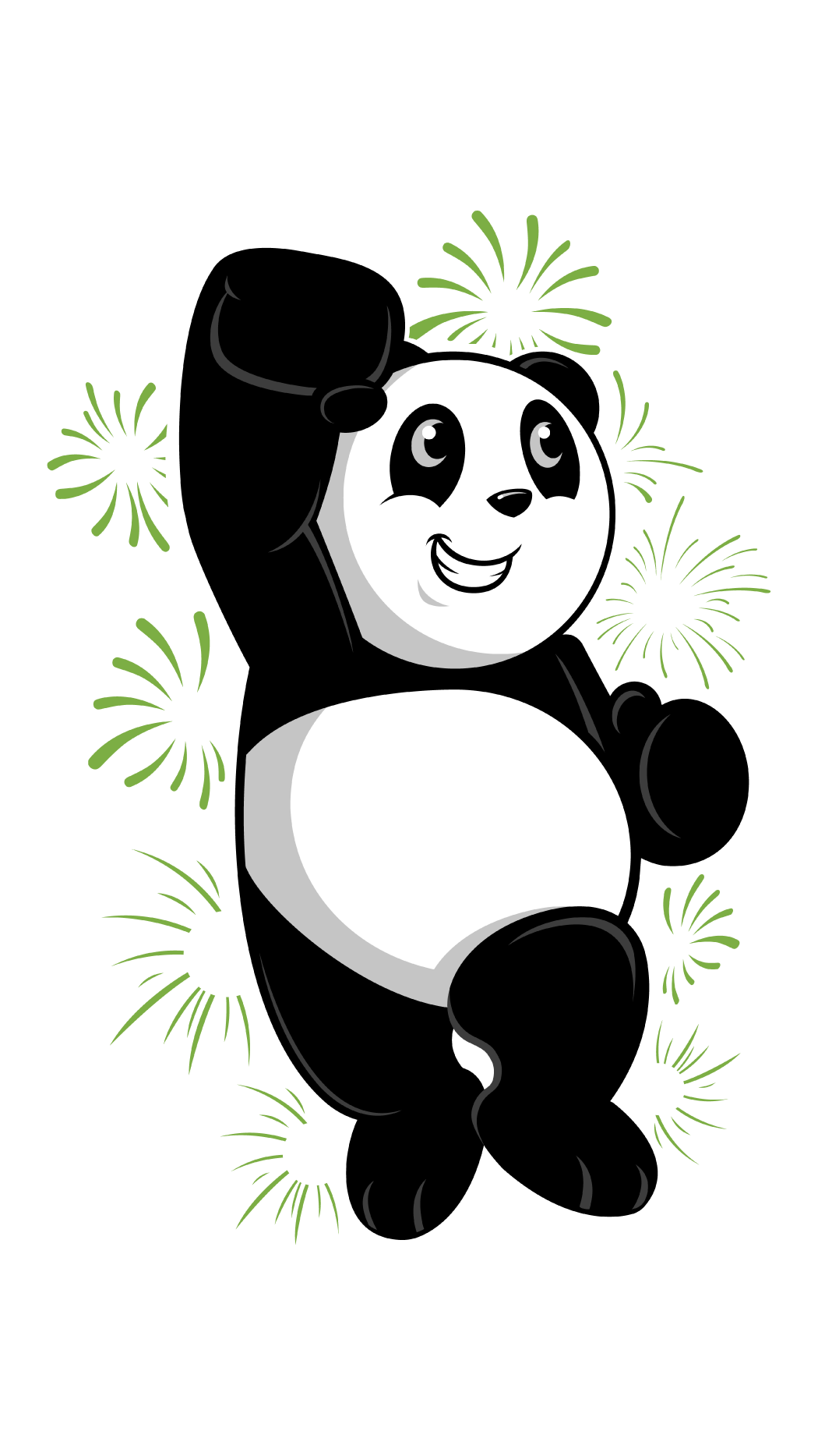 Panda animado saludando